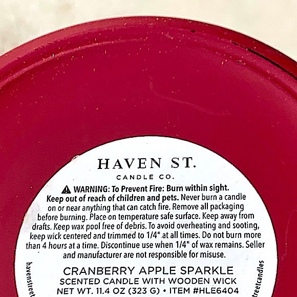 HAVEN STREET CANDLE LEGEND CRANBERRY APPLE SPICE WOOD WICK NEW RICHLY SCENTED - Picture 4 of 4